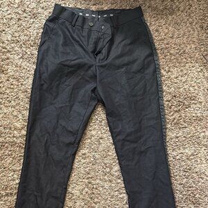 Black pants with silver stripe